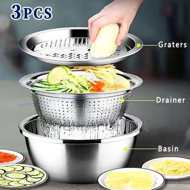 Stainless Steel 3-in-1 Vegetable & Fruit Slicer - 1
