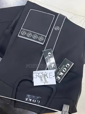 Black Native Wear with Deep Ash Embroidery