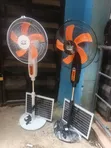 16-Inch Ktj Solar Standing Fan with Panel, Remote & Bulb - 1