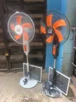 16-Inch Ktj Solar Standing Fan with Panel, Remote & Bulb - 2