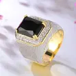 Men's Bold Ring with Sapphire Stone - 1