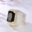 Men's Bold Ring with Sapphire Stone - 3