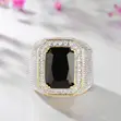 Men's Bold Ring with Sapphire Stone - 4