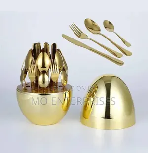 24Pcs Luxury Stainless Steel Cutlery Set with Egg Case