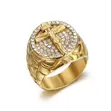 Cross Rhinestone Ring for Men - 3