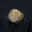 Cross Rhinestone Ring for Men - 4