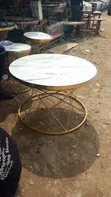 Modern Center Table & Side Stool Set - 3