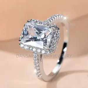 Sparkling Zircon Engagement Ring - Brand New