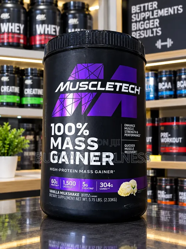 MuscleTech 100% Mass Gainer - 2.33kg Vanilla Milkshake - 1
