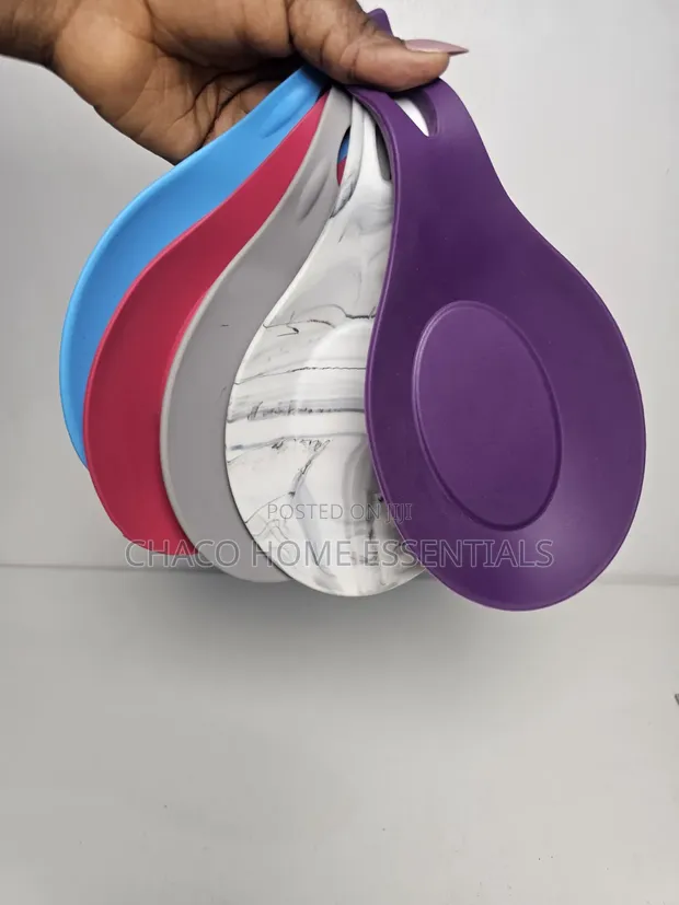Silicone Spoon Rest Set - Heat Resistant Kitchen Utensil Holder - 1