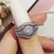 3-Piece Combination Royal Wedding Ring Set - 1