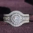 3-Piece Combination Royal Wedding Ring Set - 4