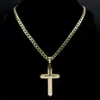Bold Cross Pendant Necklace da Gold Chain ga Maza - 1