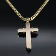 Bold Cross Pendant Necklace da Gold Chain ga Maza - 2