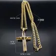 Bold Cross Pendant Necklace da Gold Chain ga Maza - 3