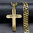 Bold Cross Pendant Necklace da Gold Chain ga Maza - 4