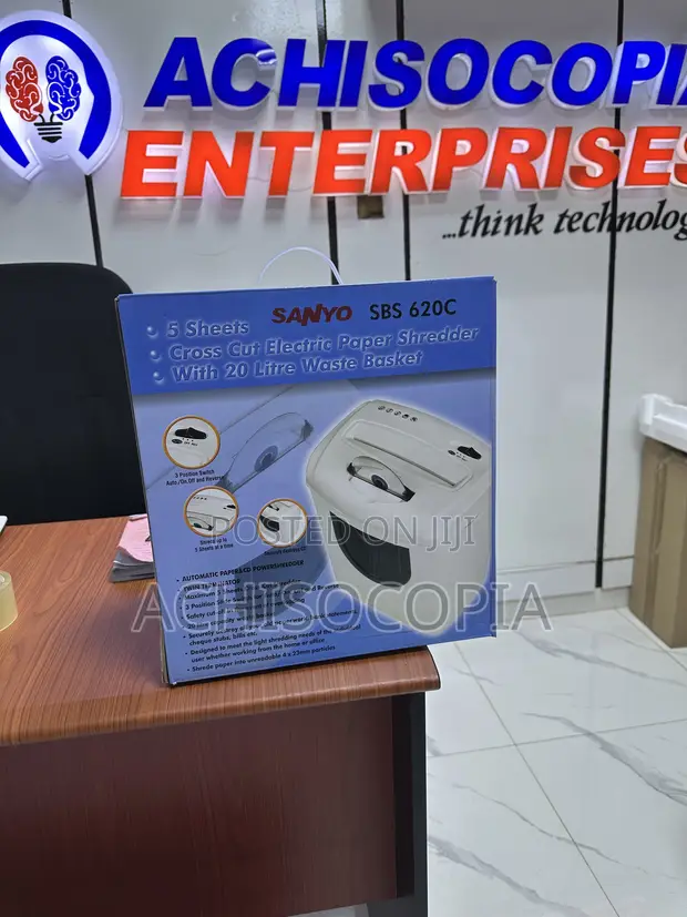 Sanyo Shredder SBS620C - Cross-Cut, 5 Sheets - 1
