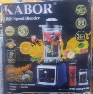 Kabor 3-in-1 High Speed Commercial Blender - 8500W, 2.5L