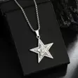 Rotating Star Diamond Pendant Necklace - Stainless Steel - 1