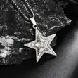Rotating Star Diamond Pendant Necklace - Stainless Steel - 2