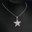 Rotating Star Diamond Pendant Necklace - Stainless Steel - 3