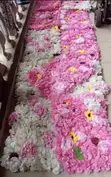 12 Artificial Flower Wall Mats - Pink & White - 1