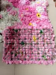 12 Artificial Flower Wall Mats - Pink & White - 2