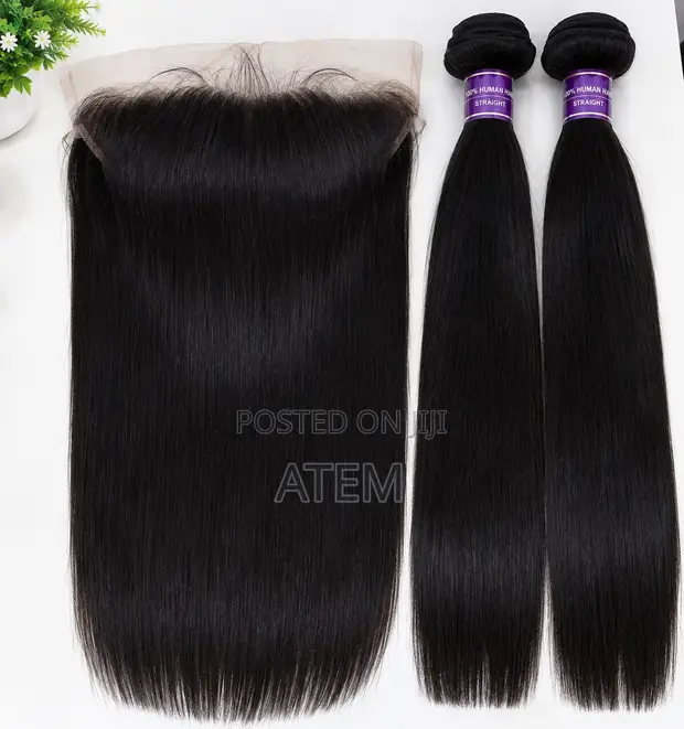 Human Hair Full Frontal & Bundles - 30 Inch Straight - 1
