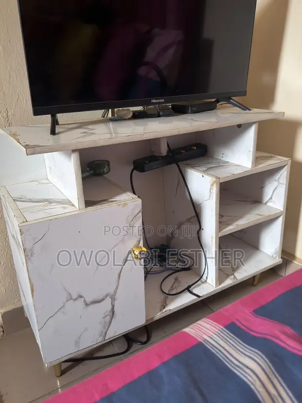 TV Console with Cupboard and Open Shelf - 1