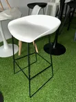Modern White Bar Stool with Curved Fiber Seat - 1