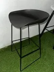Modern White Bar Stool with Curved Fiber Seat - 2