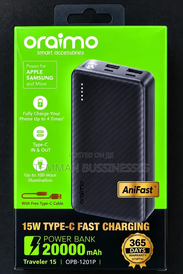 Oraimo Traveler 15 Power Bank 20000mAh 15W - 1