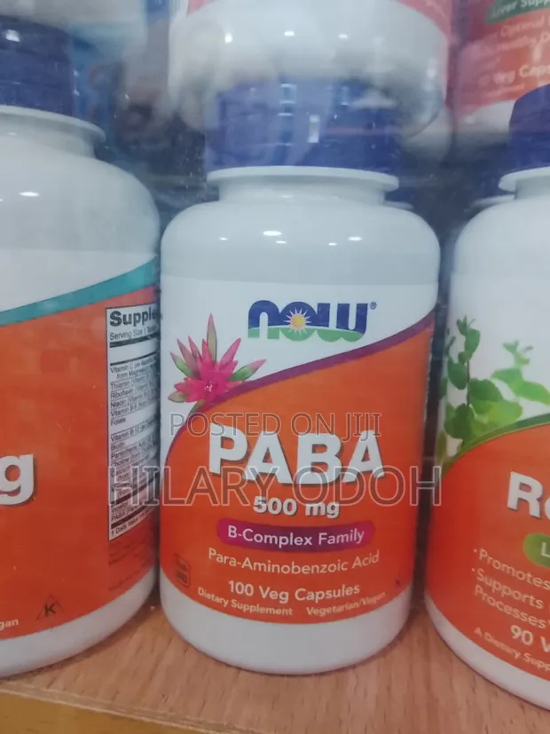 NOW Foods PABA 500mg Veg Capsules, 100 Count - 1
