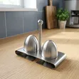 Stainless Steel Egg-Shaped Salt & Pepper Shakers - 3