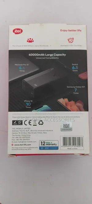 Itel PowerPulse 40000mAh 22.5W Power Bank Mai Sauri (A1490)