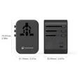 Wontravel Universal International Travel Adapter with 2 USB-C & 2 USB-A Ports - 5