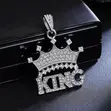 KING Crown Silver Diamond Pendant - 1