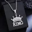 KING Crown Silver Diamond Pendant - 2