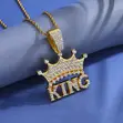 KING Crown Cikakken-Lu'u-lu'u Karfe Pendant da Sarkara - 3