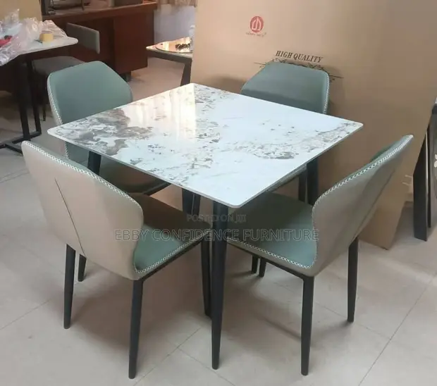 Home Interiors 4-Seater Marble Top Dining Table - 1