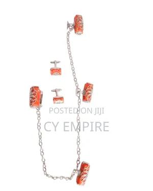 Coral Silver Cufflinks Set for Naija Delta Etibo