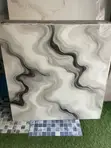 White and Black Design Floor Tiles (60x60 cm) - 1