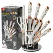 9-Piece Bakin Karfe Na Wuka - Rose Gold Marble Pattern - 2