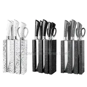 Set Na Wukokin Dafa Abinci Na Bakin Karfe (8pcs) Mai Ruwan Marble