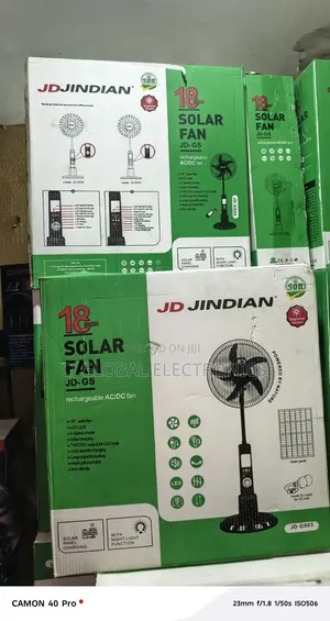 JD Jindian 18-Inch Rechargeable Solar Standing Fan