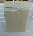 60L Foldable Bamboo Laundry Basket with Lid - 2