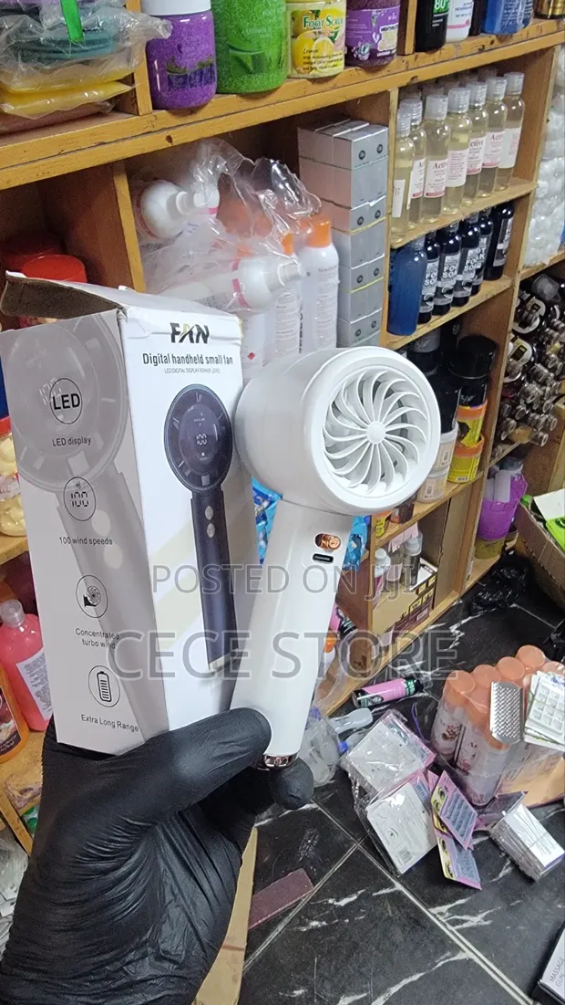 Digital Handheld Rechargeable Fan - 1