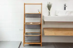 3-Tier Foldable Multipurpose Wooden Storage Rack