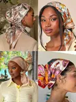 Satin Square Head Scarf - Multi-Design - 2