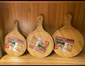 Round Wooden Food Platter / Pizza Plate